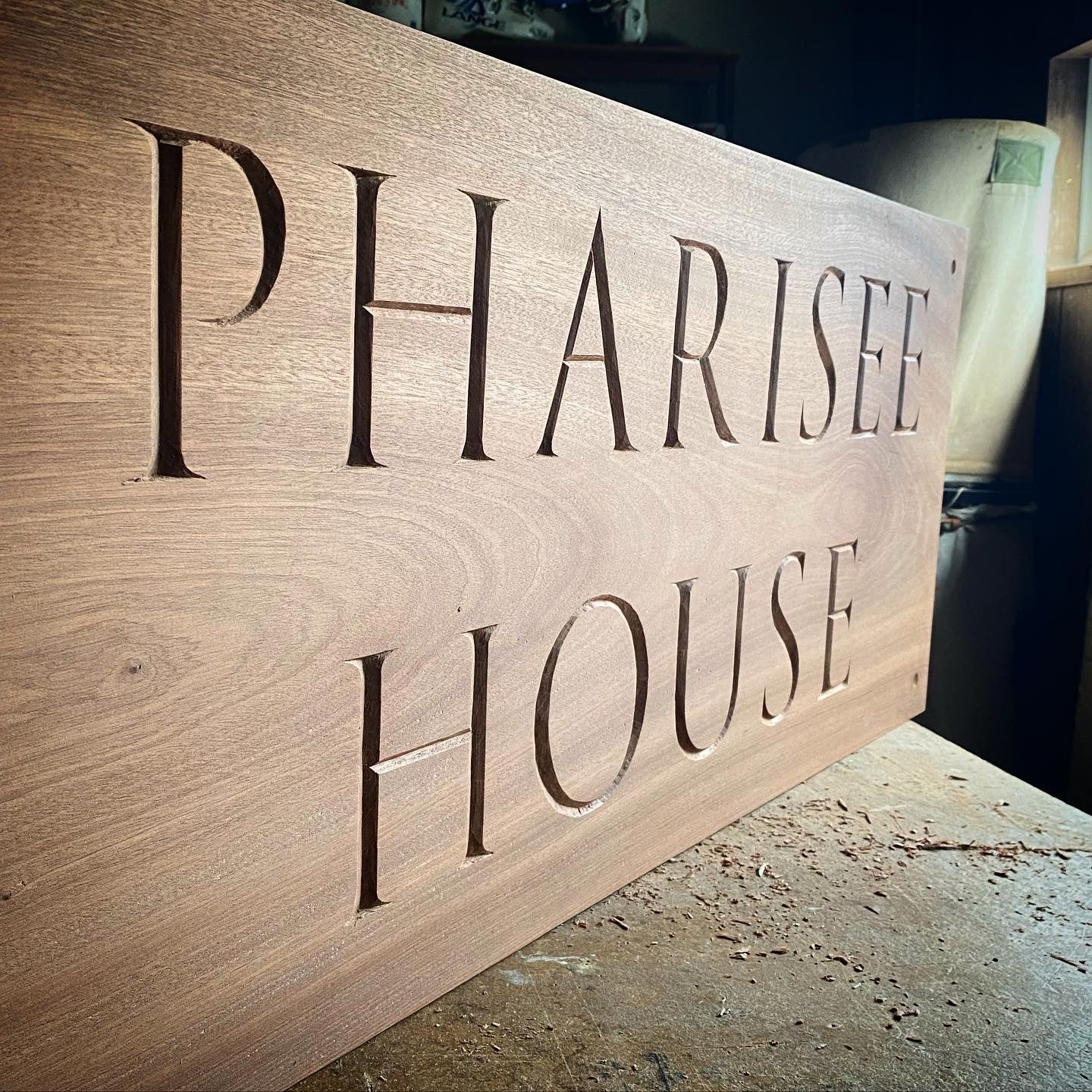 Carved House Sign