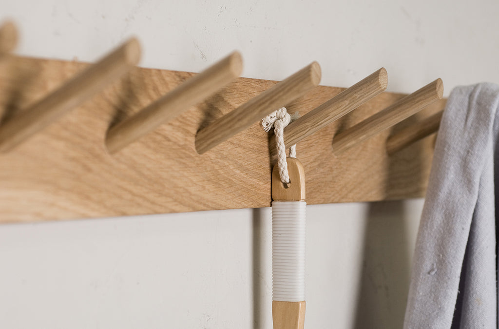 Custom Oak Peg Rail