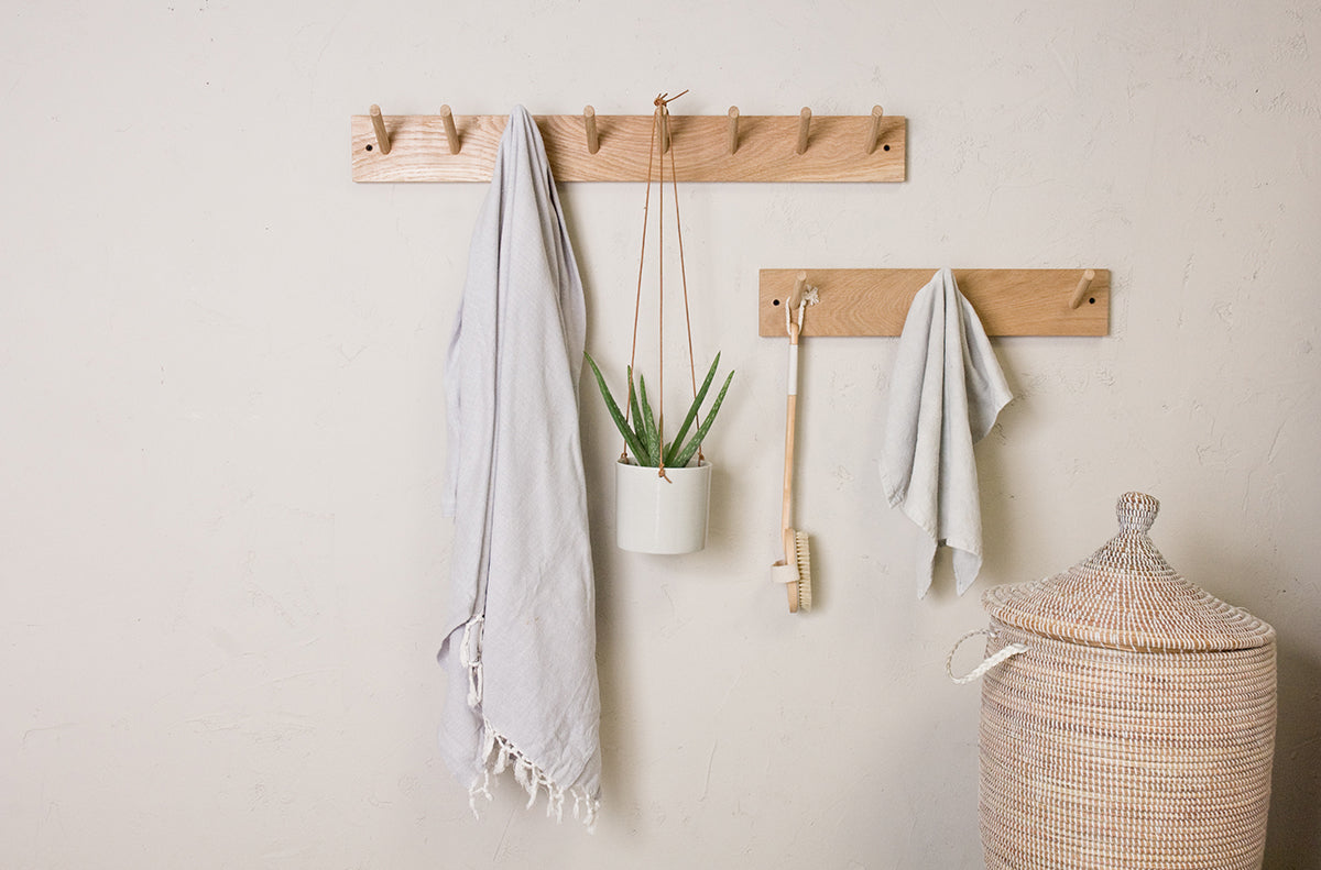 Custom Oak Peg Rail