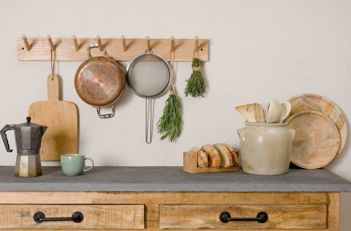 Custom Oak Peg Rail