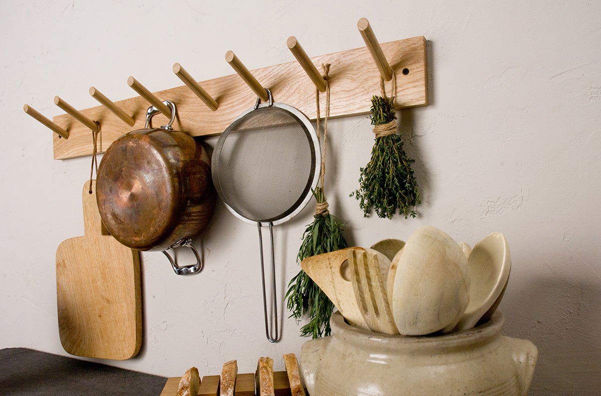 Custom Oak Peg Rail