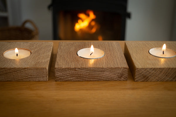 Oak tea light holder cheap